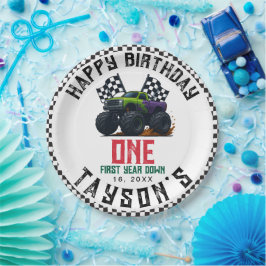 Monster Trucks 1st Birthday Vroom Party Pappteller
