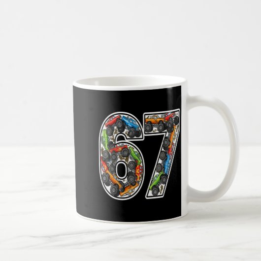 Monster Trucks 67 Meme Funny Design For Boys Kids Kaffeetasse (Rechts)