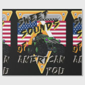 Monster Trucks Alle amerikanischen Design Geschenkpapier (Flach)
