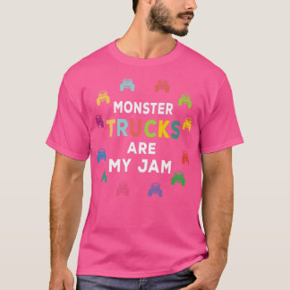Monster Trucks Are My Jam Colorful Truck Lover Boy T-Shirt