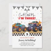 Monster trucks boy birthday invitation. invitation einladung (Vorderseite)