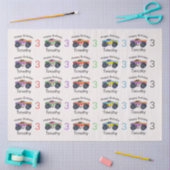 Monster Trucks Boy's Name & Age Geburtstag Seidenpapier (Basteln)