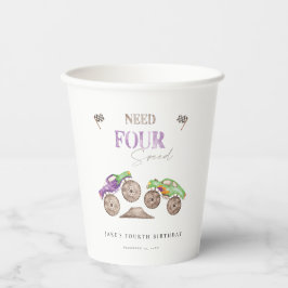 Monster Trucks brauchen VIER Speed Birthday Paper  Pappbecher