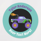 Monster Trucks, DIY Name & Message Labels Etiketten (Design 2)
