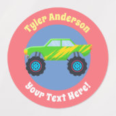 Monster Trucks, DIY Name & Message Labels Etiketten (Design 1)