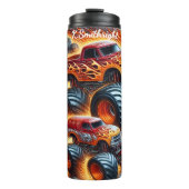 Monster Trucks Fiery Race Track Thermosbecher (Vorderseite)
