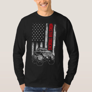 Monster Trucks Flag American USA Patriotic 4. T-Shirt