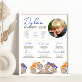 Monster Trucks Foto Milestone Zeichen Poster