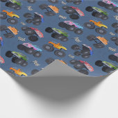 Monster Trucks Geburtstagsparty Geschenkpapier (Ecke)