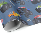 Monster Trucks Geburtstagsparty Geschenkpapier (Rolleneckpunkt)