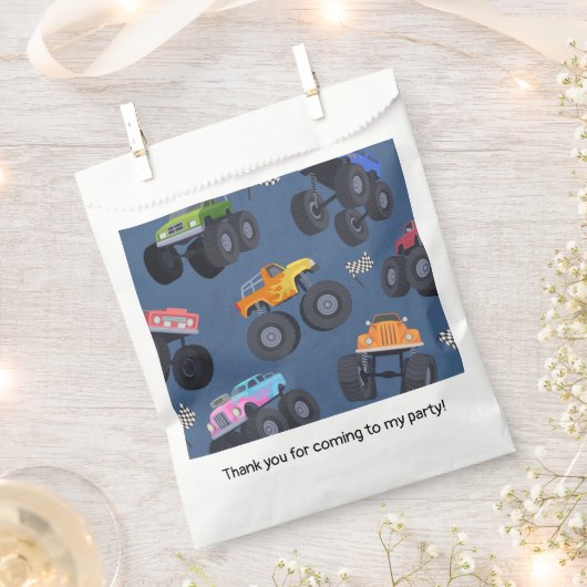 Monster Trucks Geburtstagsparty Geschenktütchen (Ausgeschnitten)