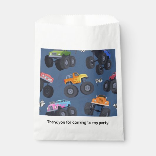 Monster Trucks Geburtstagsparty Geschenktütchen (Vorderseite)