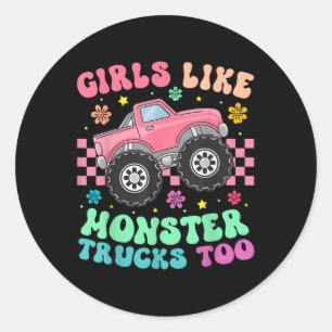 Monster Trucks Girls wie Monster Trucks auch Runder Aufkleber