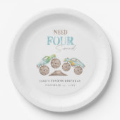 Monster Trucks Green Blue Birthday Paper Teller (Vorderseite)