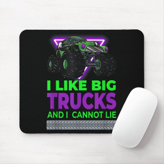 Monster Trucks - I Like Big Trucks And I Cannot Li Mousepad (Mit Mouse)
