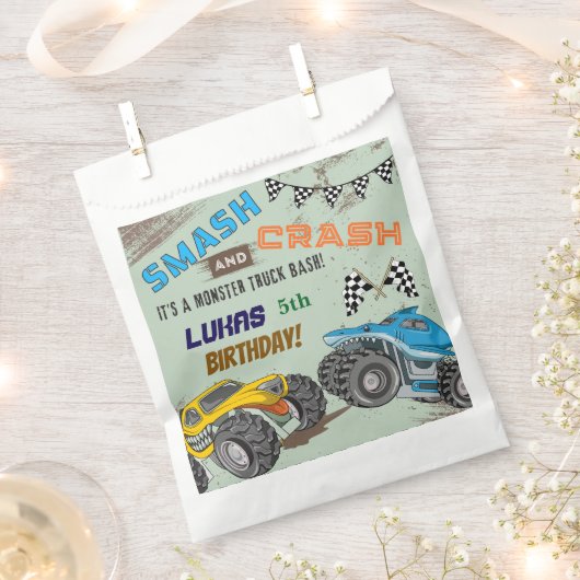 Monster Trucks Jungen-Geburtstagsfeier Geschenktütchen (Ausgeschnitten)