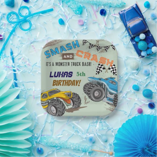 Monster Trucks Jungen-Geburtstagsfeier  Pappteller (Party)