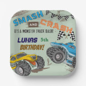 Monster Trucks Jungen-Geburtstagsfeier  Pappteller (Vorderseite)