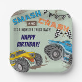Monster Trucks Jungen-Geburtstagsfeier  Pappteller (Vorderseite)