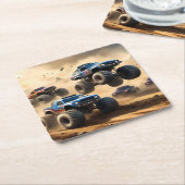 Monster Trucks Mayhem, Rechteckiger Pappuntersetzer (angewinkelt)