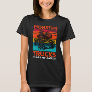 Monster Trucks sind mein Jam Retro Sunset Motor Yo T-Shirt