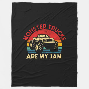 Monster Trucks sind mein Vintages Retro Monster Tr Fleecedecke