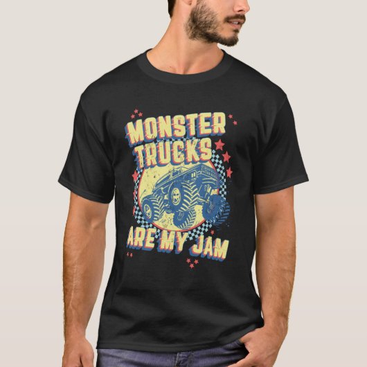 Monster Trucks sind meine geprüfte Marmorflagge T-Shirt (Vorderseite)