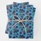 Monster Trucks und Weihnachtsbaummuster Geschenkpapier Set (Beispiel)