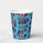 Monster Trucks und Weihnachtsbaummuster Pappbecher (Rechts)