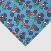 Monster Trucks und Weihnachtsbaummuster Seidenpapier (Ausschnitt)