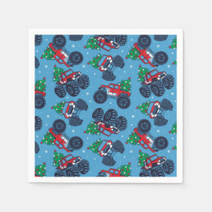 Monster Trucks und Weihnachtsbaummuster Serviette