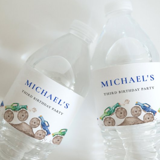 Monster Trucks Wasserflaschen-Etikett Wasserflaschenetikett