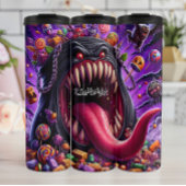 Monster umgeben von Halloween Candy Thermosbecher