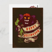 Monster und alte Band zu Halloween Postkarte (Vorne/Hinten)