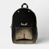 Monster und das Kind in rotem Kleid Bedruckter Rucksack (Vorderseite)