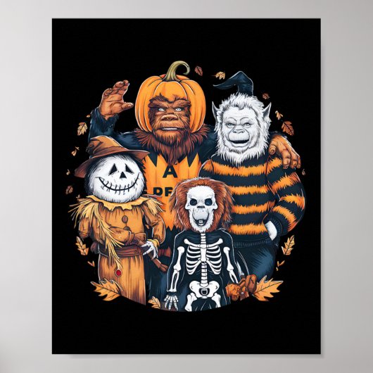 Monster und Freunde in Kostümen fallen Saison Hall Poster (Vorne)