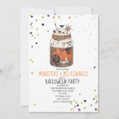 Monster und Milchshakes-Halloween-Party Einladung (Vorderseite)
