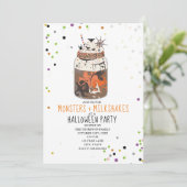 Monster und Milchshakes-Halloween-Party Einladung (Stehend Vorderseite)