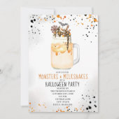 Monster und Milkshakes Halloween-Party Einladung (Vorderseite)