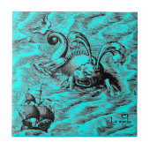 Monster und Segelschiff der Arktis Fliese (Vorderseite)