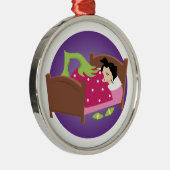 Monster unter Bett Silbernes Ornament (Rechts)