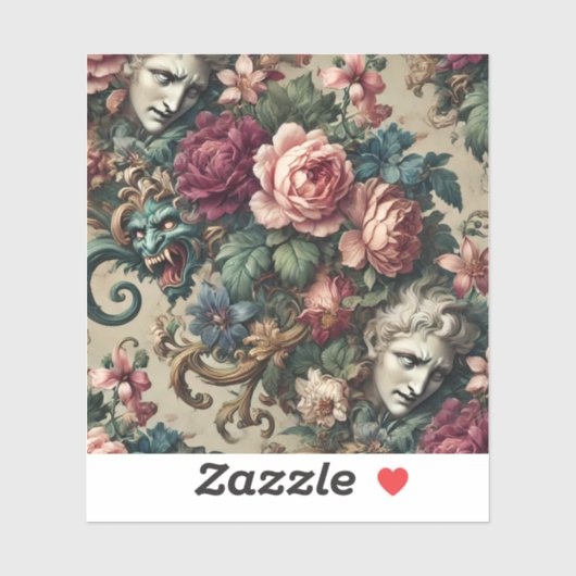 Monster unter Männern - gotisches Barock Aufkleber (Blatt)