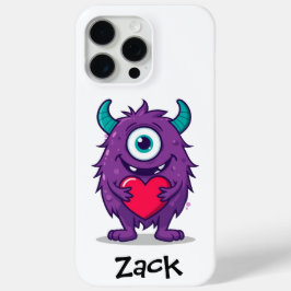 Monster Valentine Heart Cartoon Personalize Name Case-Mate iPhone Hülle