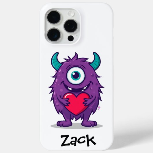 Monster Valentine Heart Cartoon Personalize Name Case-Mate iPhone Hülle (Rückseite)