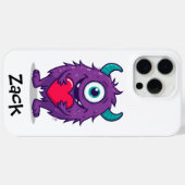 Monster Valentine Heart Cartoon Personalize Name Case-Mate iPhone Hülle (Rückseite (Horizontal))