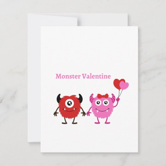 Monster Valentine mit zwei Monstern Feiertagskarte (Vorderseite)