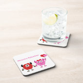 Monster Valentine mit zwei Niedlichen Monstern Getränkeuntersetzer (Rechte Seite)