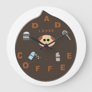 Monster Vater Monster Lieben Kaffeemauer Uhr