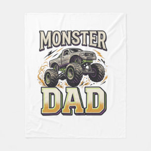 Monster-Vater-Monster-Truck-Vintage-Vector-Shirt-D Fleecedecke