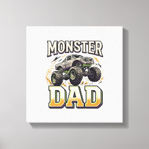 Monster-Vater Monster-Truck Vintage-Vector-Shirt D Leinwanddruck